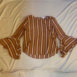 Blu Pepper Brown Striped Blouse